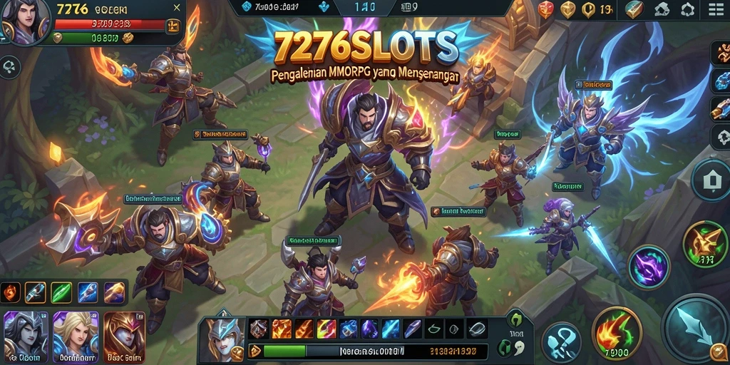 Screenshot gameplay 7276SLOTS menampilkan karakter dan dunia MMORPG yang berwarna.