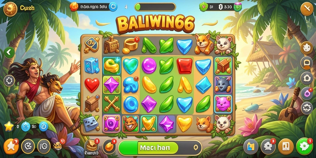 Screenshot gameplay BALIWIN66 yang menampilkan tantangan Match-3 yang seru.