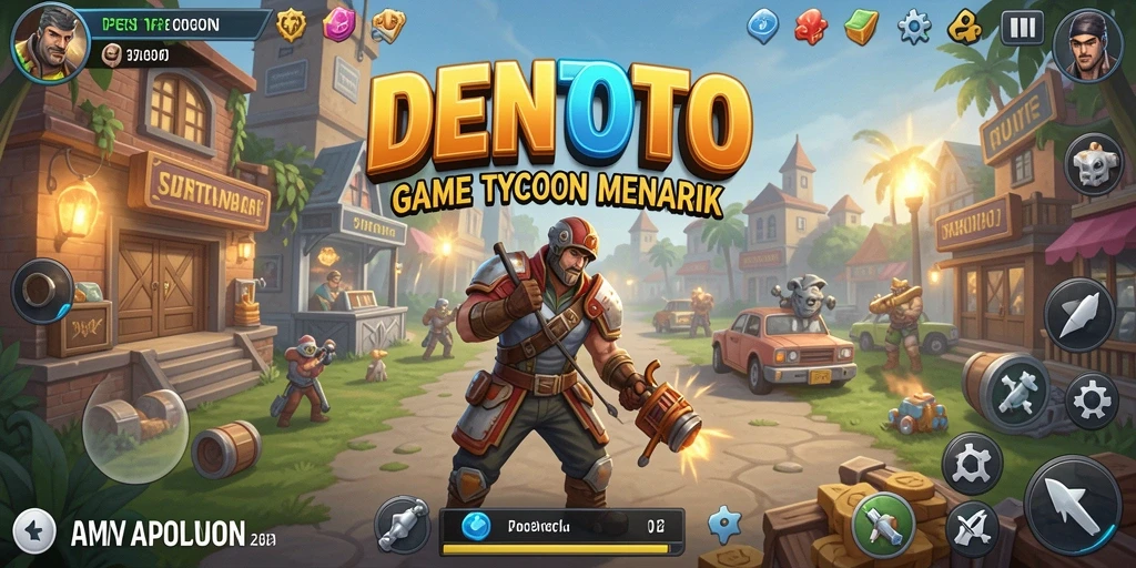 Screenshot gameplay DENTOTO menampilkan keseruan strategi bisnis.
