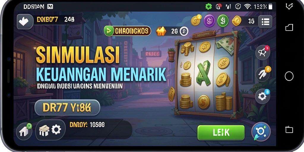 Tampilan gameplay <strong>IDR77</strong> menggambarkan simulasi keuangan yang mendidik dan interaktif.