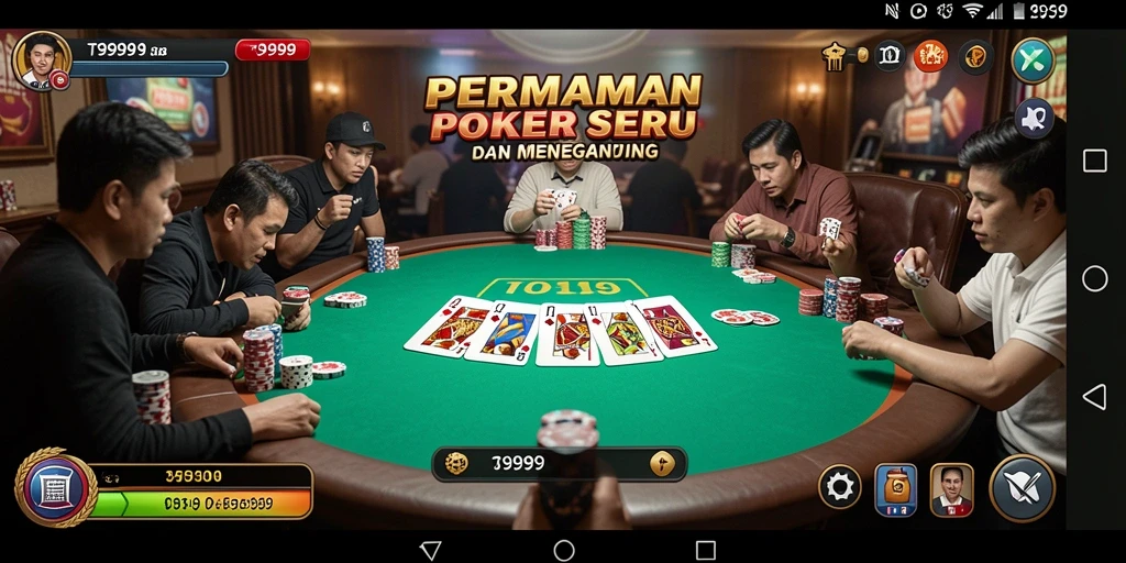 Screenshot utama T9999 menampilkan gameplay Poker yang seru dan interaktif.